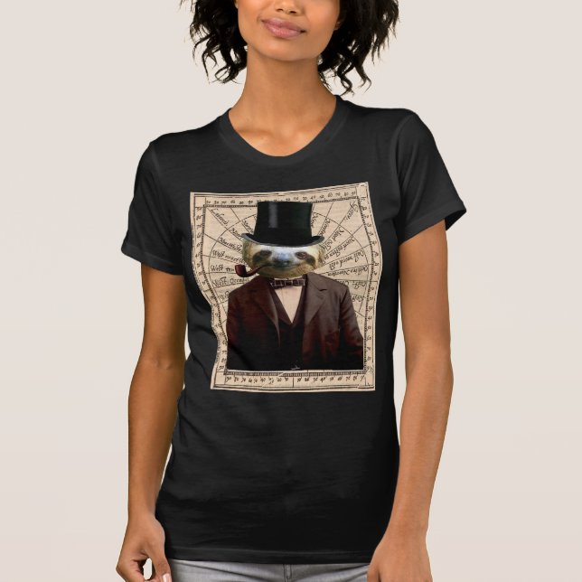 Sloth-Mann viktorianisches Steampunk anthropomorph T-Shirt (Vorderseite)