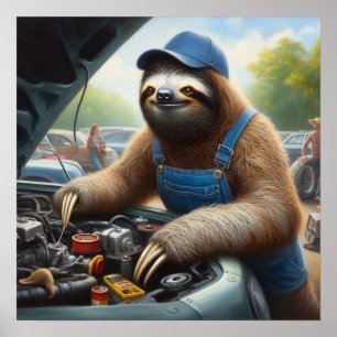 Sloth Mechanic Poster