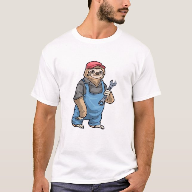 Sloth Mechanic Wrench Classic T-Shirt (Vorderseite)