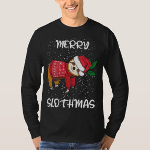 Sloth Merry Christmas Sweater Santa Sloth Merry Sl T-Shirt