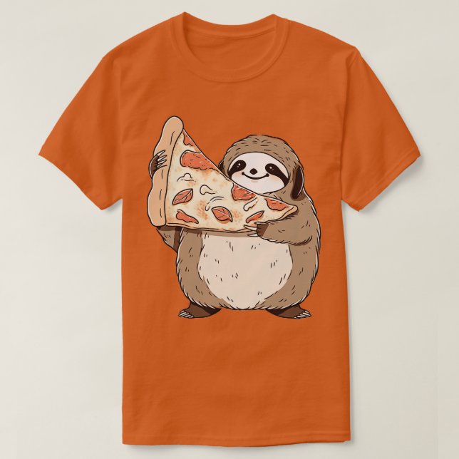 Sloth mit einem Pizzasschnitt 3 T-Shirt (Design vorne)