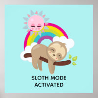Sloth-Modus aktiviert lustige Illustration
