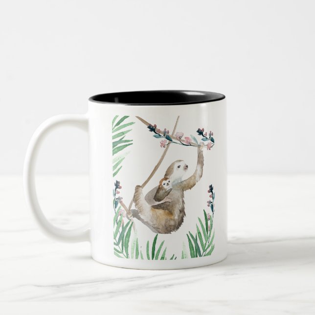 Sloth Momma Zweifarbige Tasse (Links)