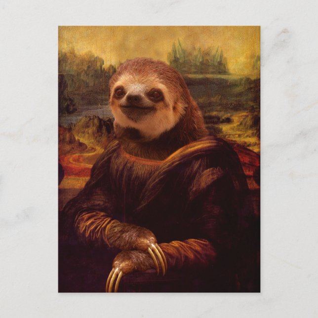 Sloth Mona Lisa Postkarte (Vorderseite)