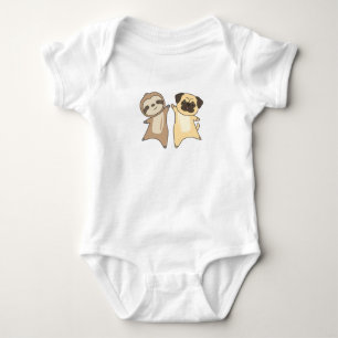 Sloth Mops Hunde Tierfreunde Hunde Baby Strampler