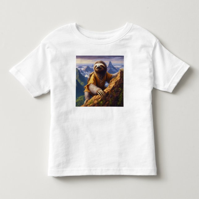 Sloth Mountain Climbing Kleinkind T-shirt (Vorderseite)