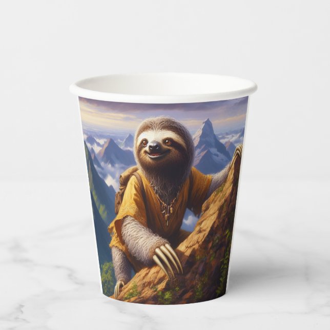 Sloth Mountain Climbing Pappbecher (Vorderseite)