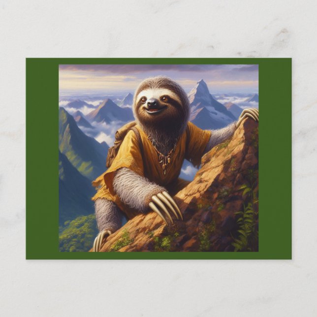 Sloth Mountain Climbing Postkarte (Vorderseite)