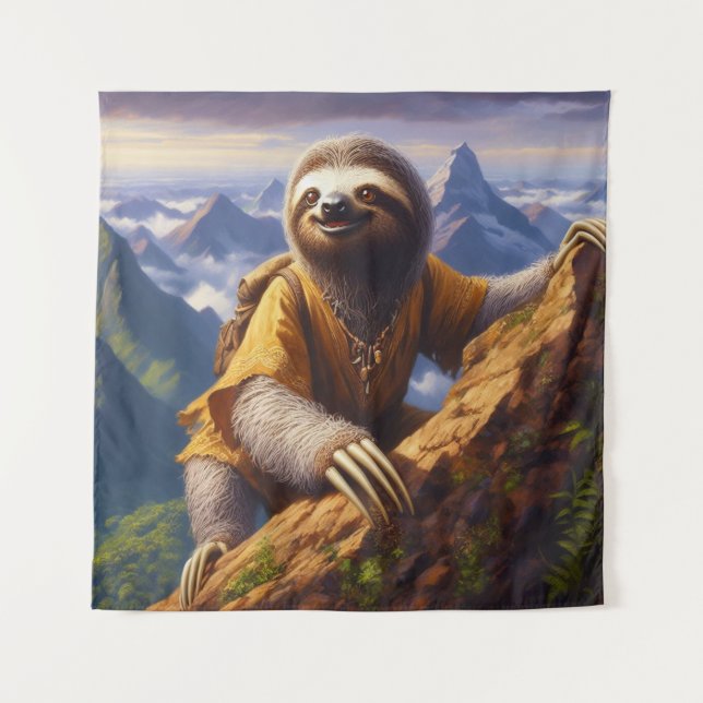 Sloth Mountain Climbing Wandteppich (Vorderseite)