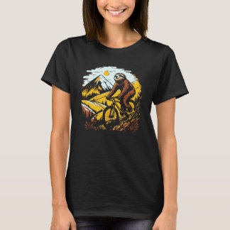 Sloth Mountains Biker Langsames Fahrrad und Fahrra T-Shirt