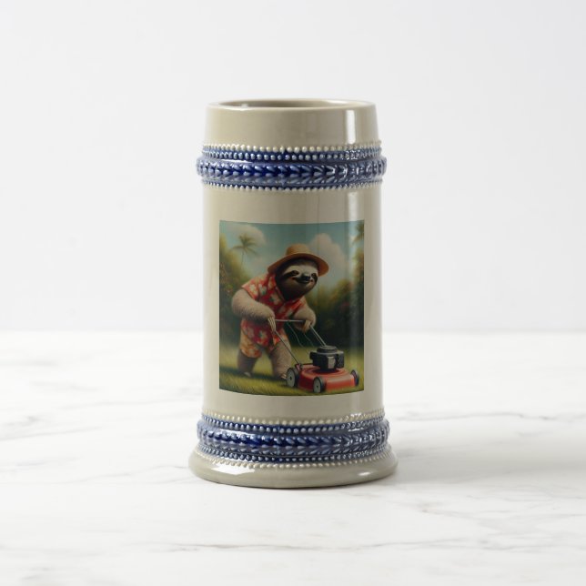 Sloth Mowing Lawn Bierglas (Mittel)