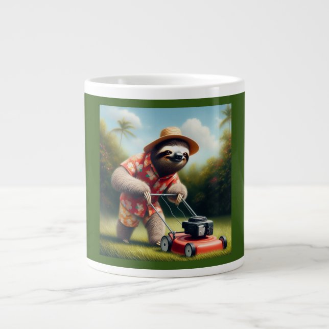 Sloth Mowing Lawn Jumbo-Tasse (Vorderseite)