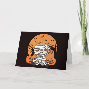 Sloth Mummy Pumpkin Sloths Happy Halloween Holiday Feiertagskarte