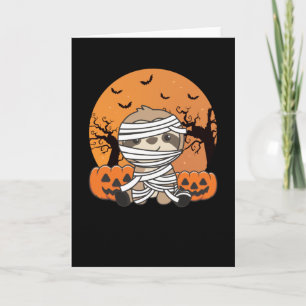 Sloth Mummy Pumpkin Sloths Happy Halloween Karte