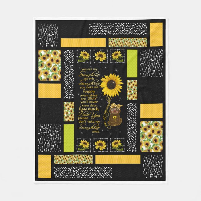 Sloth My Only Sunshine Fleecedecke (Vorderseite)