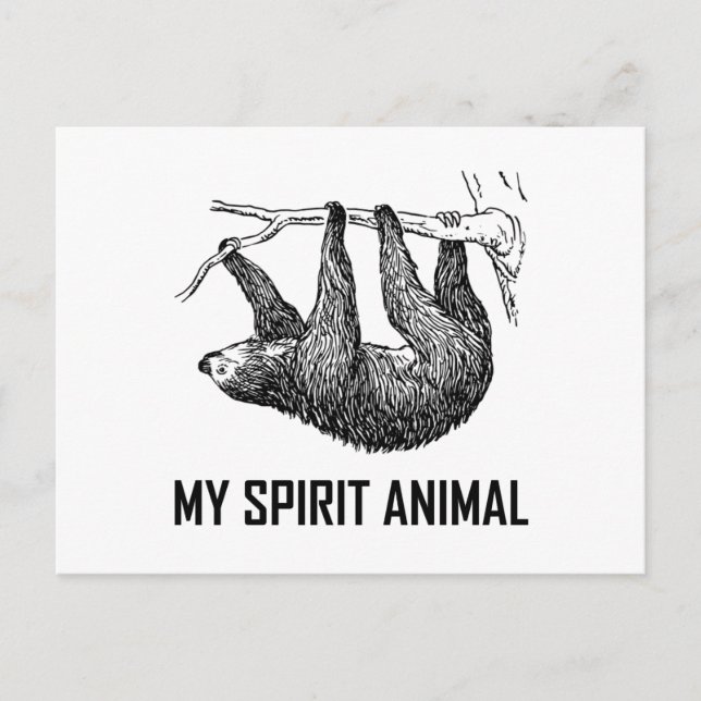 Sloth My Spirit Animal Funny Postkarte (Vorderseite)