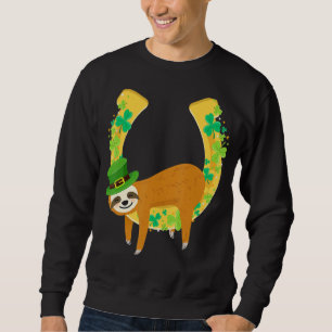 Sloth Napping On Leprechaun Horseshoe St Patrick's Sweatshirt