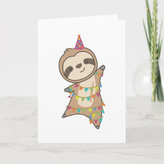 Sloth Niedlicher Tiere für Kinder Funny Birthday Karte