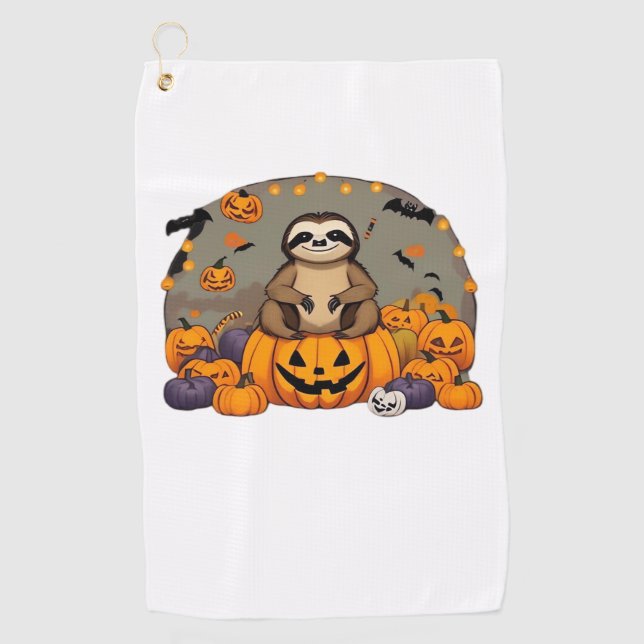 Sloth-o-ween Classic-T - Shirt Golfhandtuch (Vorderseite)