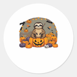 Sloth-o-ween Classic-T - Shirt Runder Aufkleber