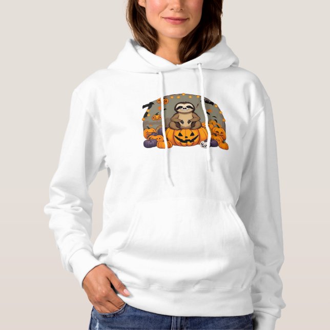 Sloth-o-ween Klassik T-Shirt Hoodie (Vorderseite)