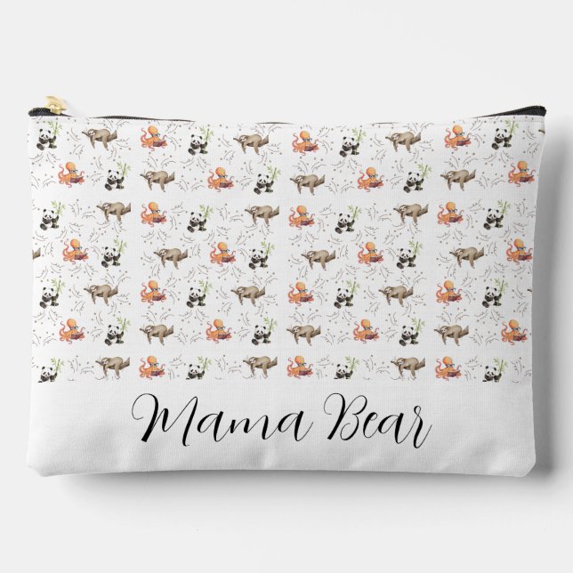 Sloth Octopus Panda Party Zubehörtasche (Vorderseite)