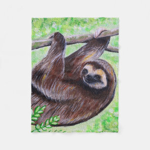 Sloth Painting Fleecedecke