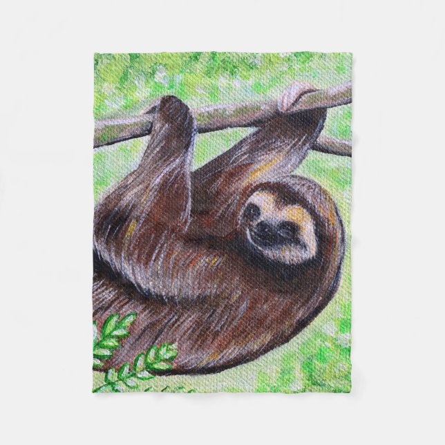 Sloth Painting Fleecedecke (Vorderseite)