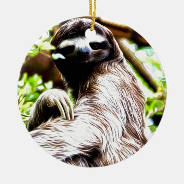 Sloth Painting Keramik Ornament (Vorne)