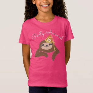 Sloth Party Animal Birthday Custom T-Shirt