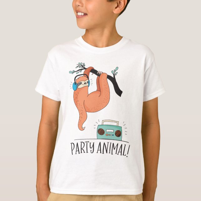 Sloth Party Animal T-Shirt (Vorderseite)