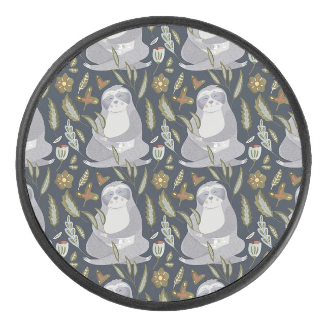 Sloth Pattern Eishockey Puck (Vorderseite)