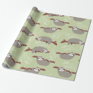 Sloth Pattern Geschenkpapier