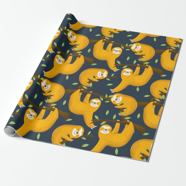 Sloth Pattern Geschenkpapier (Ungerollt)