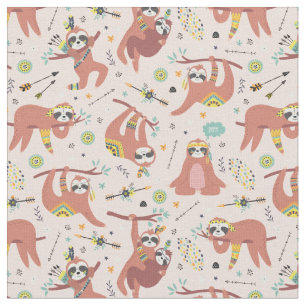 Sloth Pattern Stoff