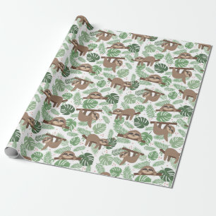 Sloth Pattern Wrapping Paper Geschenkpapier