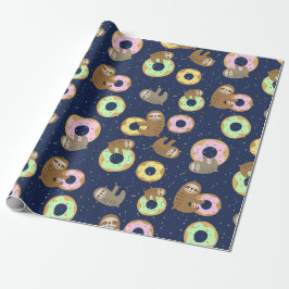 Sloth Pattern Wrapping Paper Geschenkpapier