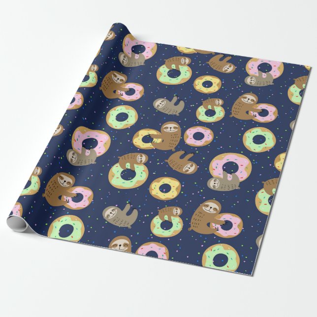 Sloth Pattern Wrapping Paper Geschenkpapier (Ungerollt)