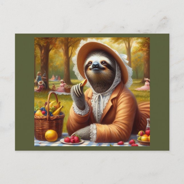 Sloth Picnic Postkarte (Vorderseite)