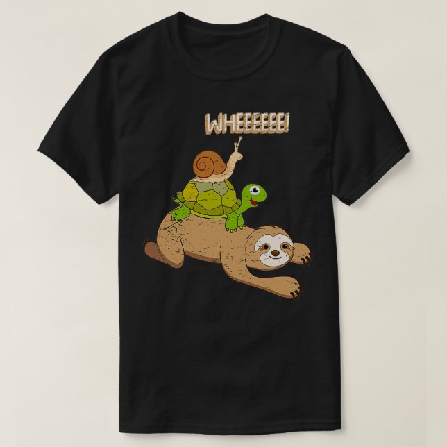 Sloth Pictures Turtle Decor Snail T-Shirt (Design vorne)