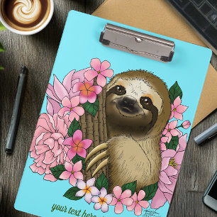 Sloth Pink-Blume Klemmbrett