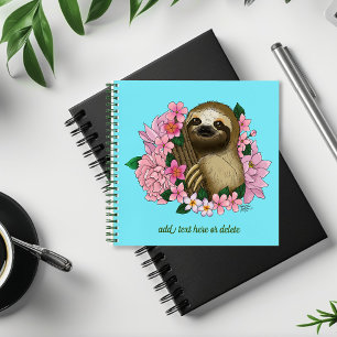 Sloth Pink-Blume Notizbuch