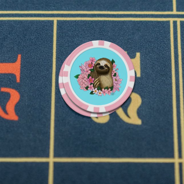 Sloth Pink-Blume Pokerchips (Von Creator hochgeladen)