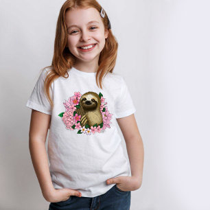 Sloth Pink-Blume T-Shirt
