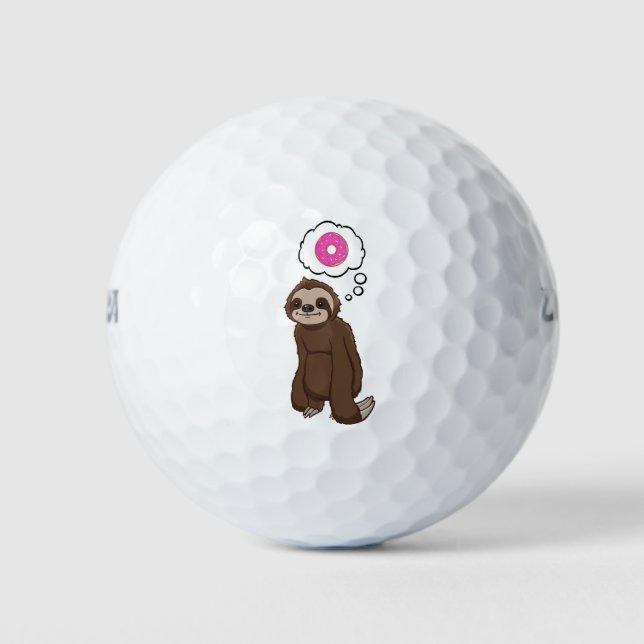 Sloth Pink Donut Golfball (Vorderseite)
