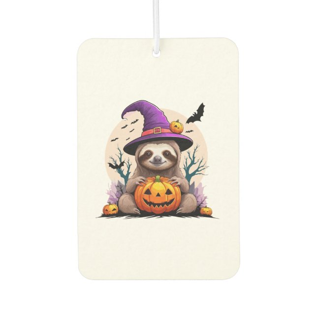 Sloth Pink Hat Halloween Autolufterfrischer (Vorderseite)