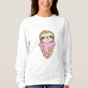 Sloth Pink Ice Creme Waffeln Niedliche Tiere für K Sweatshirt