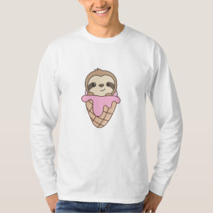 Sloth Pink Ice Creme Waffeln Niedliche Tiere für K T-Shirt