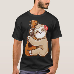 Sloth Playing Acoustic Ukulele Gitarre bezaubernde T-Shirt