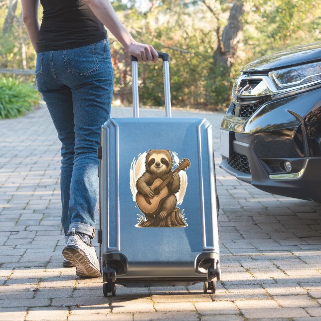 Sloth Playing Guitar Aufkleber (Koffer Insitu)